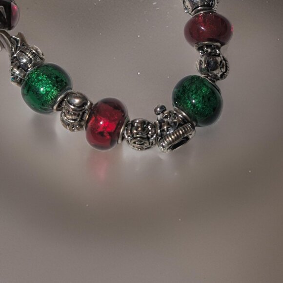 90s Artisan Designed Glass and Silver Plated Charm Bracelet Set - Picture 5 of 5